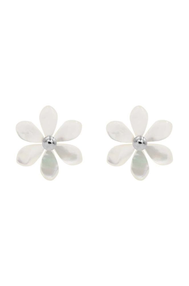 Позолочені сережки Lilou Flowers колір срібний (3345124)