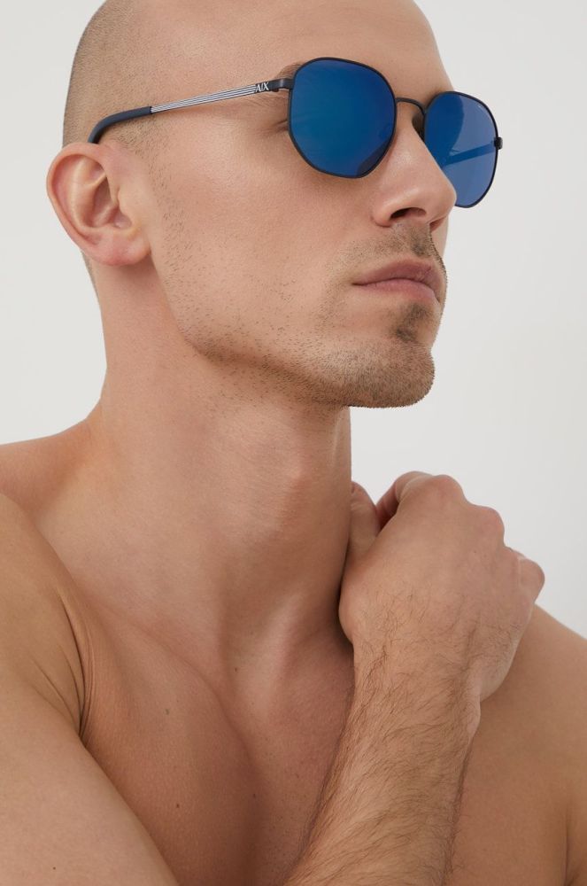 Сонцезахисні окуляри Armani Exchange чоловічі колір синій (1384397)