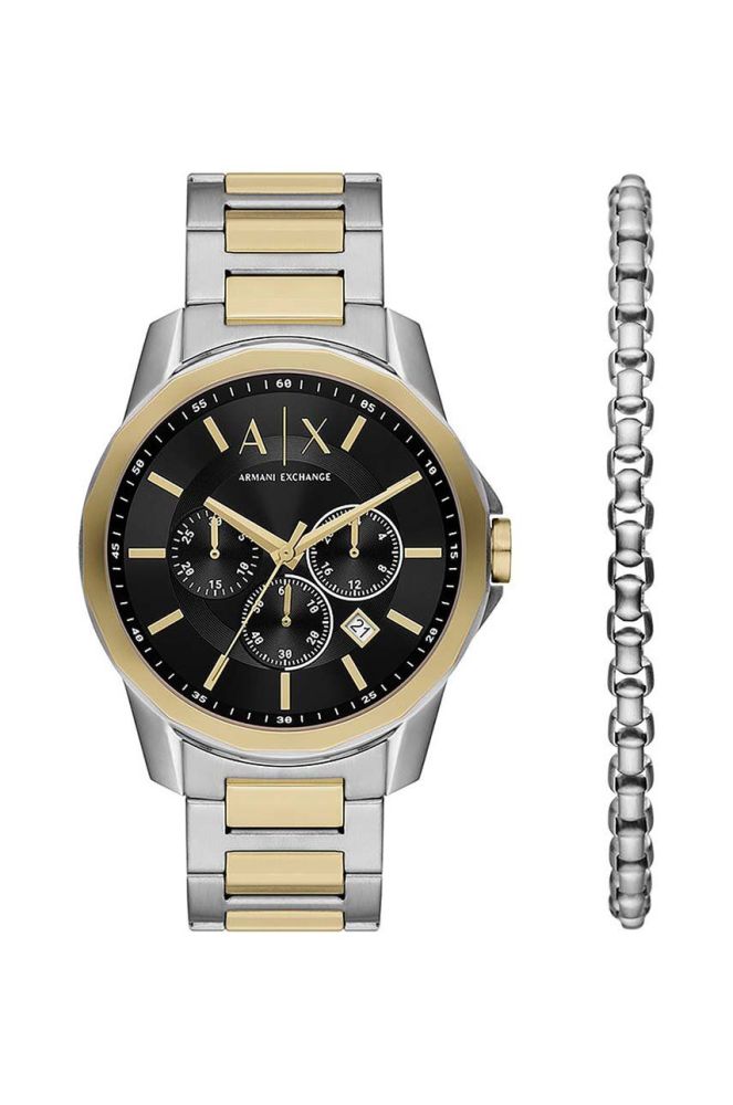 Годинник і браслет Armani Exchange колір чорний (3457900)