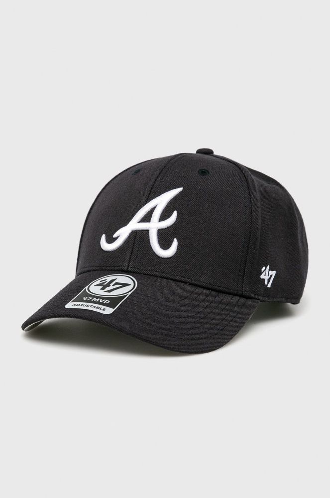 47brand - Кепка Atlanta Braves колір чорний