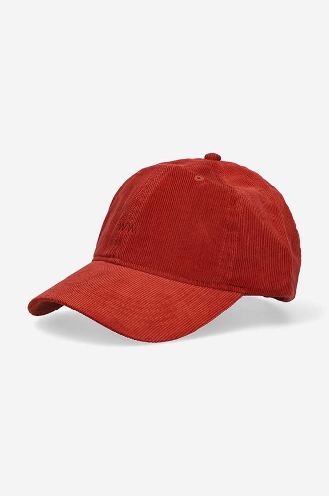 Вельветова кепка Wood Wood колір червоний однотонна 12130810.9016-WARMBEIGE