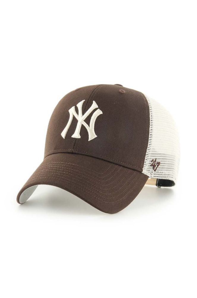 Кепка 47brand MLB New York Yankees колір коричневий з аплікацією
