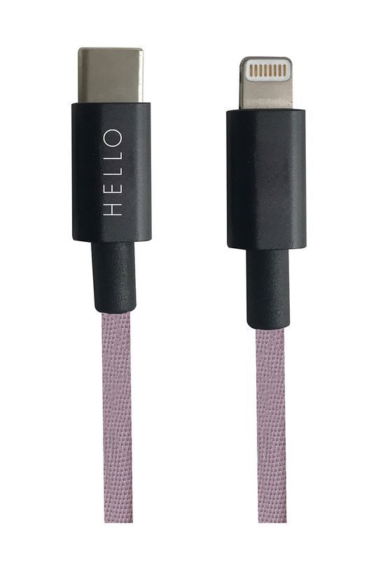 Design Letters Кабель для зарядки USB-C Lightning 1m колір фіолетовий