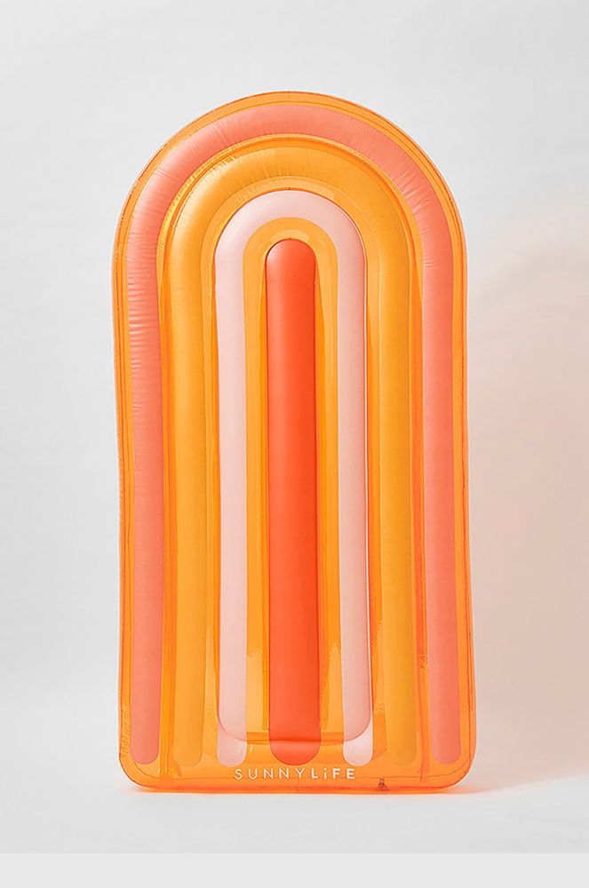 SunnyLife Надувний матрац для плавання Luxe Rainbow колір помаранчевий