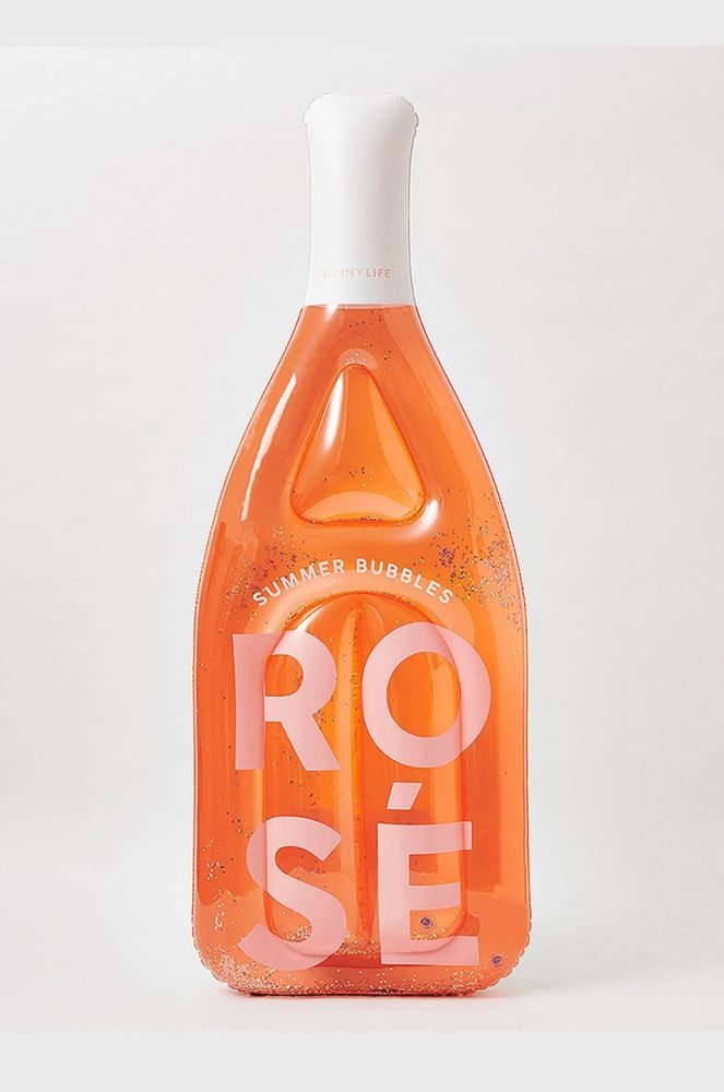 SunnyLife Надувний матрац для плавання Luxe Rose Bottle колір помаранчевий