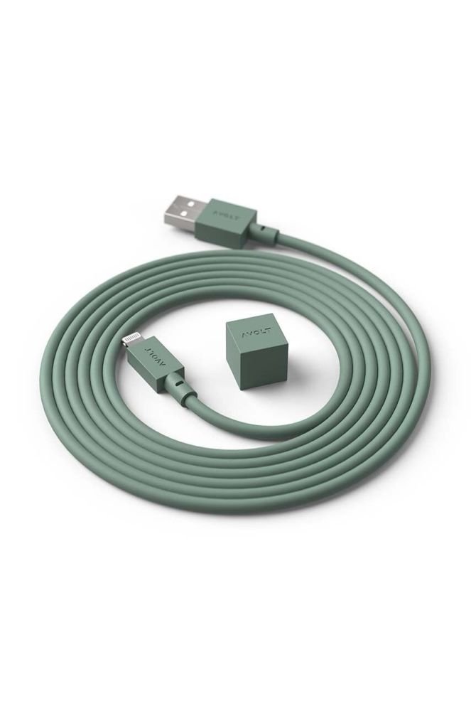 Зарядний usb кабель Avolt Cable 1, USB A to Lighthtning, 1,8 m колір зелений
