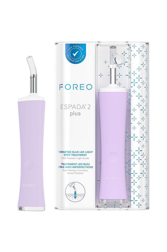 Пристрій для лікування висипань за допомогою синього світла led FOREO ESPADA™ 2 plus колір фіолетовий