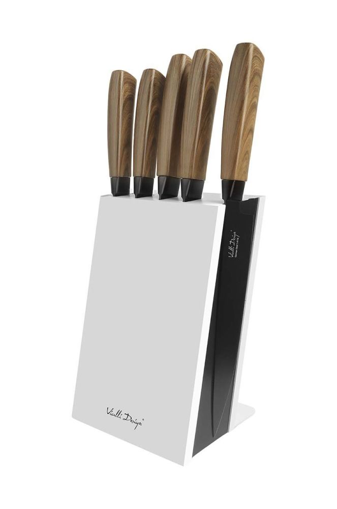 Набір ножів з органайзером Vialli Design Soho 6-pack колір білий