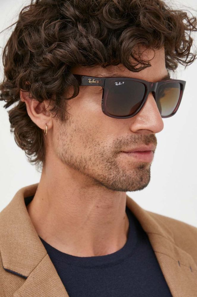 Сонцезахисні окуляри Ray-Ban чоловічі колір коричневий