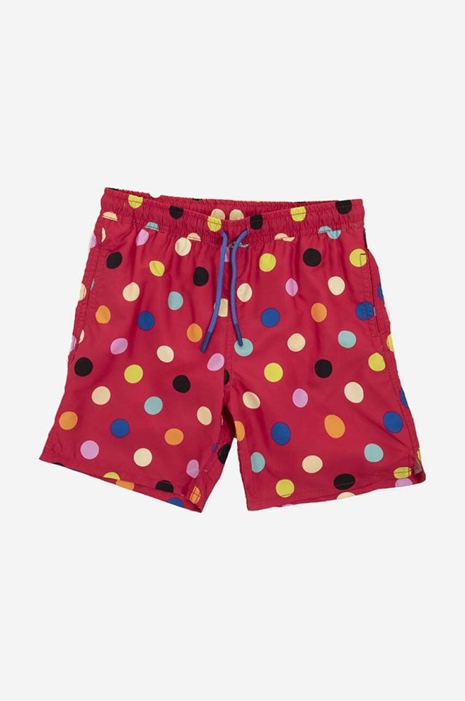 Дитячі шорти Happy Socks Big Dot колір червоний візерунок регульована талія