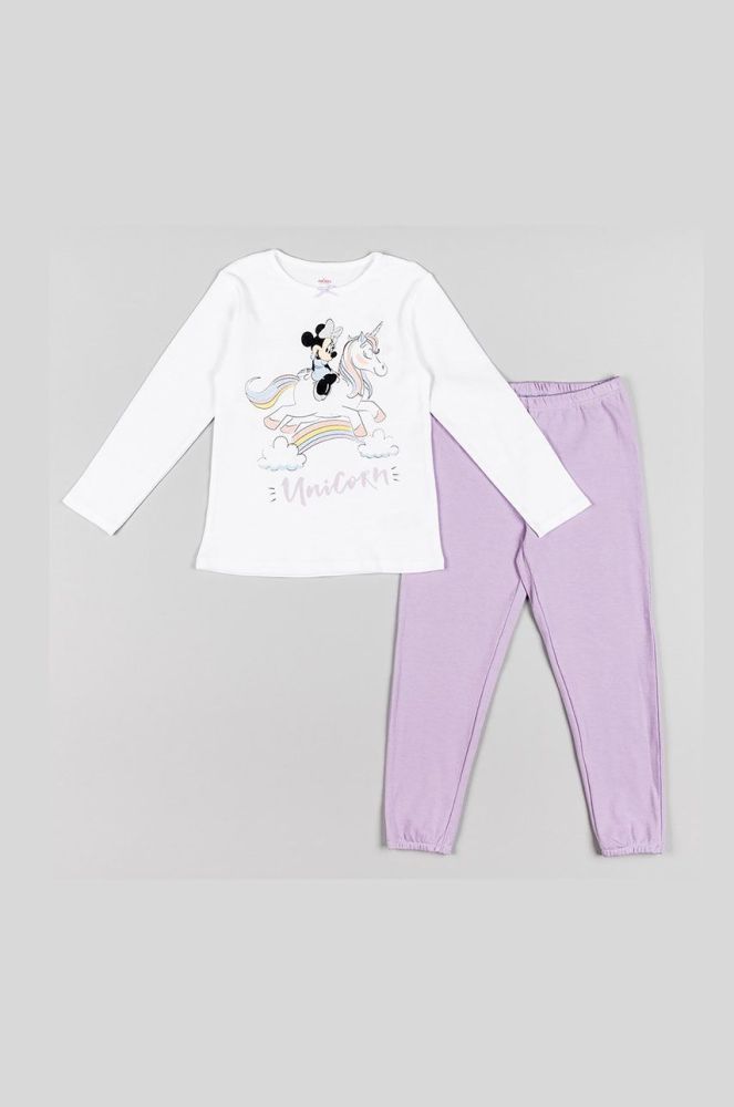 Дитяча піжама zippy колір фіолетовий з принтом