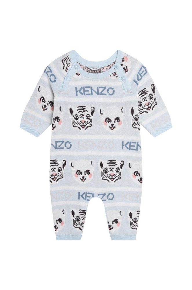 Kenzo Kids Дитячі бавовняні повзунки колір блакитний (2700251)