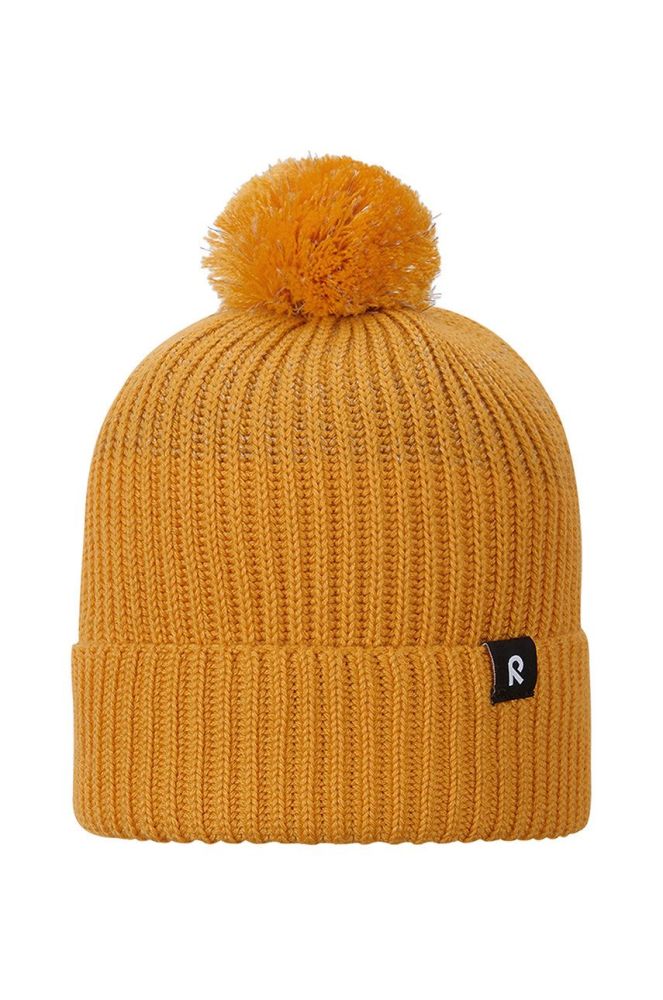 Дитяча вовняна шапка Reima колір жовтий з товстого трикотажу вовна