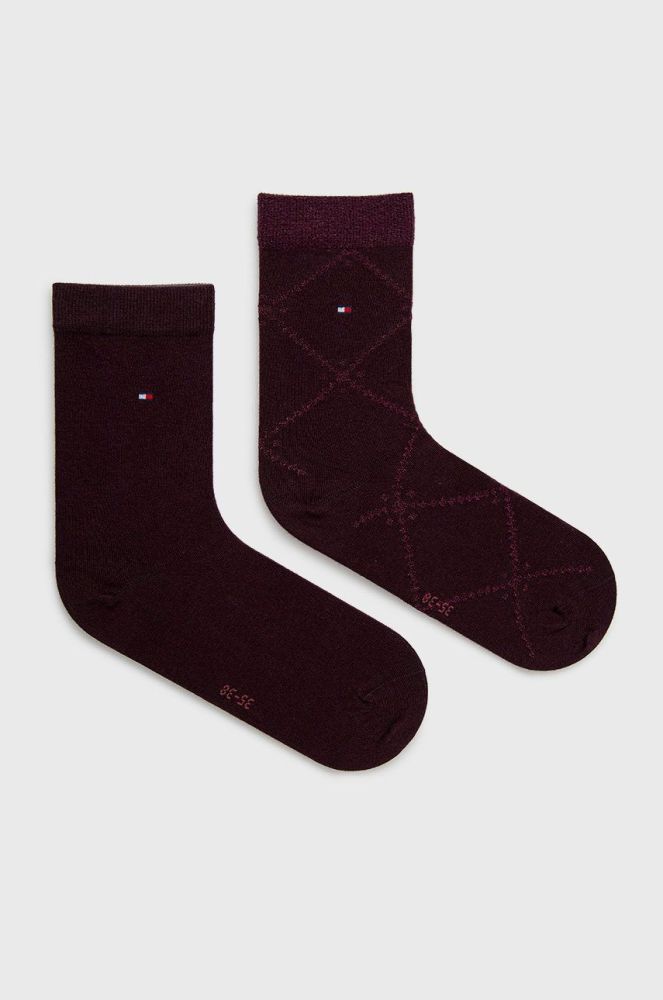 Шкарпетки Tommy Hilfiger (2-pack) жіночі колір фіолетовий