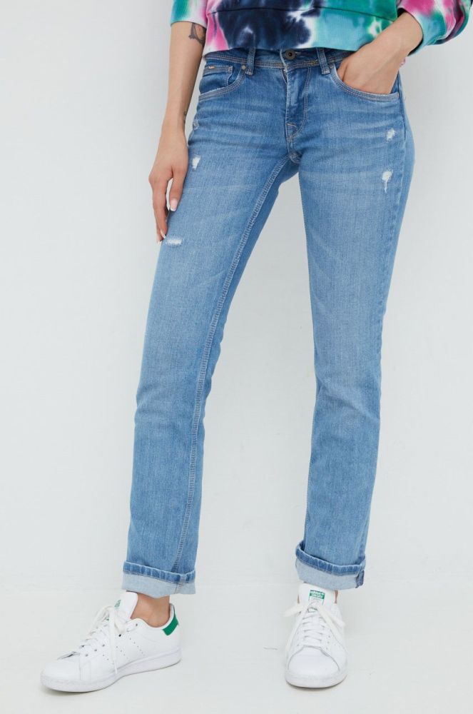 Джинси Pepe Jeans жіночі висока посадка колір блакитний (2481366)