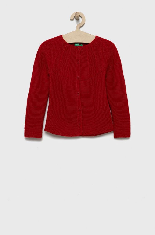 Дитячий светр з домішкою вовни United Colors of Benetton колір червоний легкий (2630636)