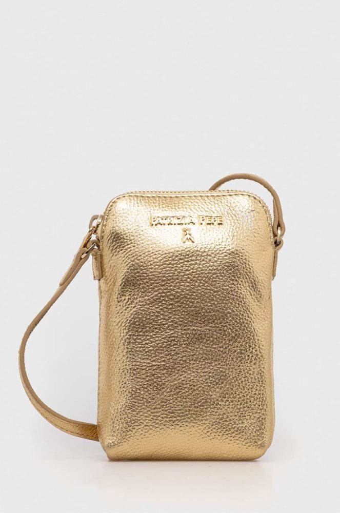 Шкіряна сумка Patrizia Pepe колір золотий (3517494)