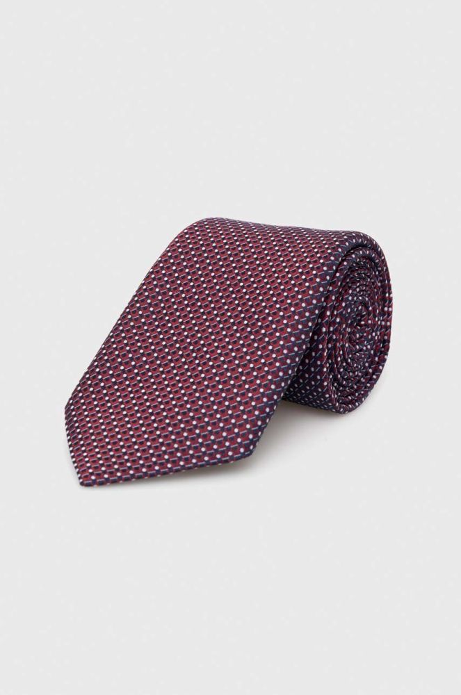 Краватка з домішкою шовку BOSS колір червоний