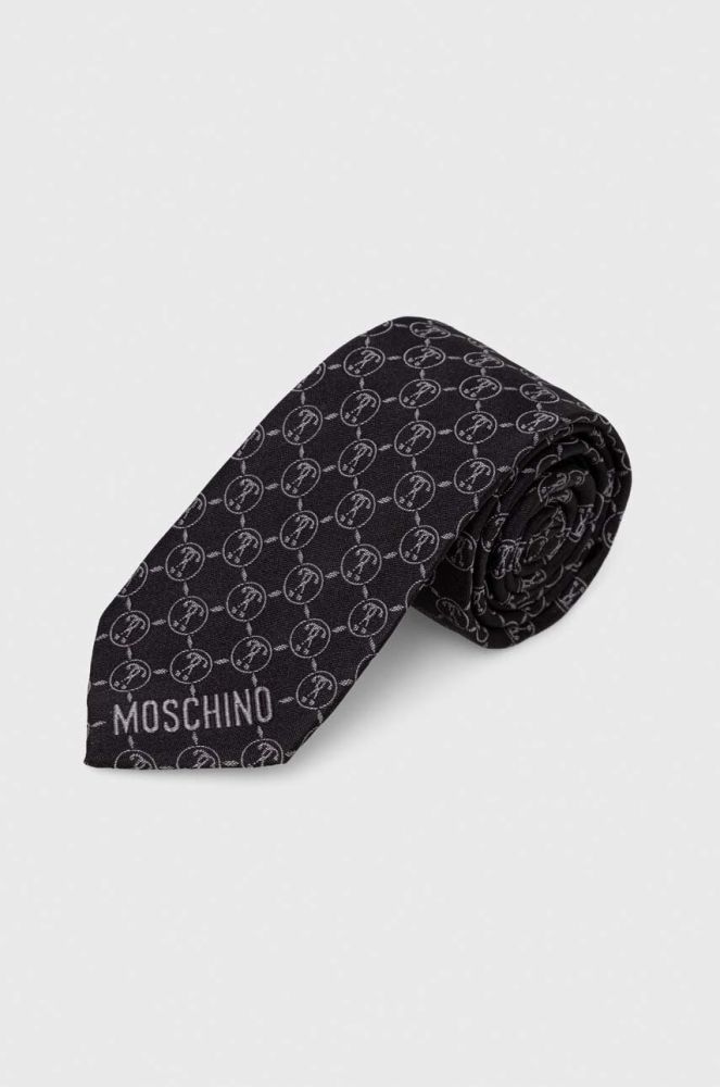 Шовковий галстук Moschino колір чорний (3403186)