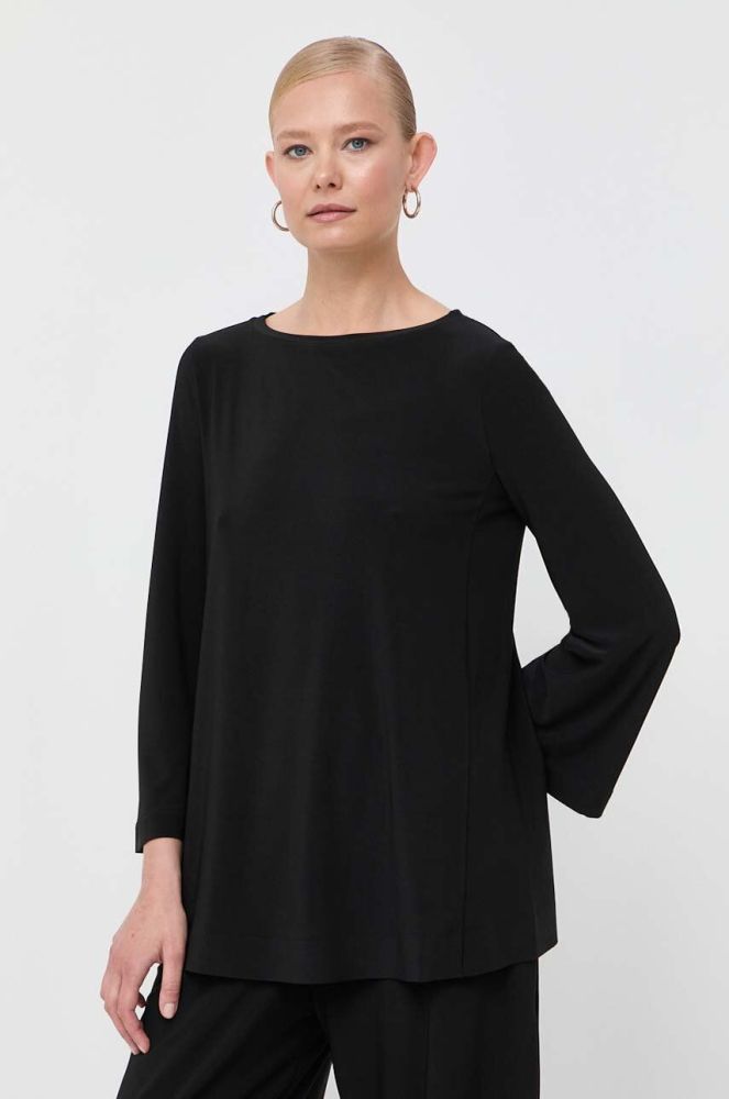 Блузка Max Mara Leisure жіноча колір чорний однотонна (3400377)