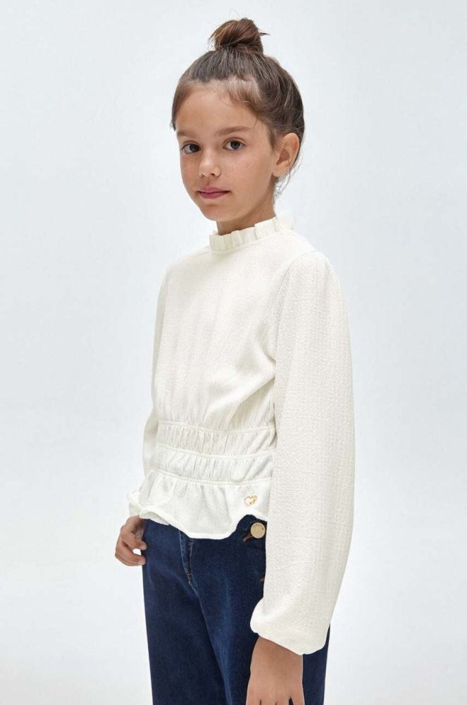 Дитяча блузка Mayoral колір бежевий однотонна (3406976)