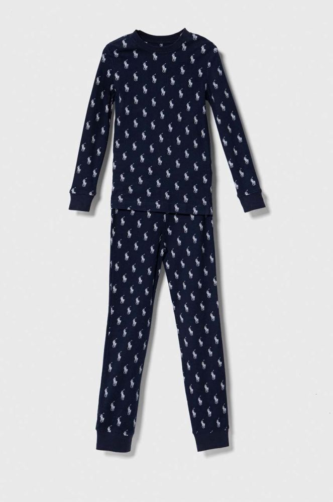 Дитяча бавовняна піжама Polo Ralph Lauren колір синій візерунок (3584961)