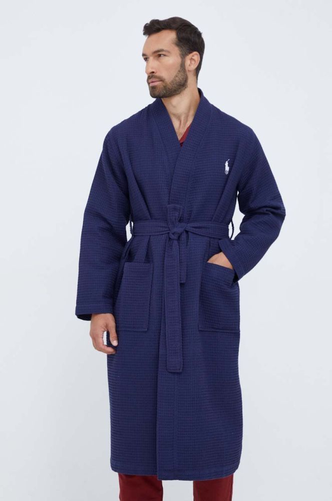 Бавовняний халат Polo Ralph Lauren колір синій (3465741)