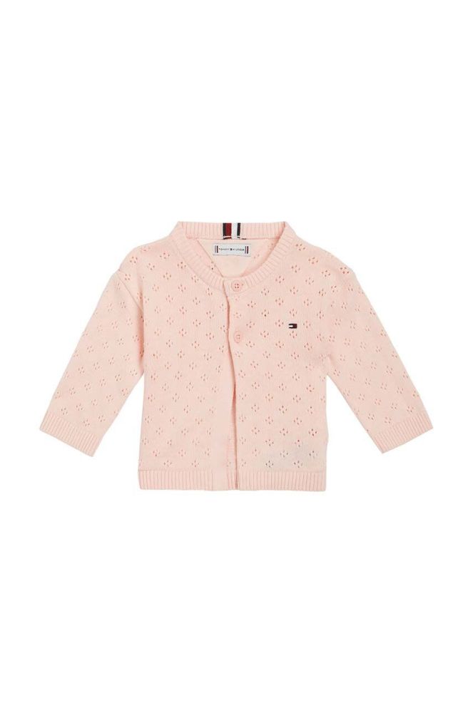 Бавовняний светр для немовлят Tommy Hilfiger колір рожевий