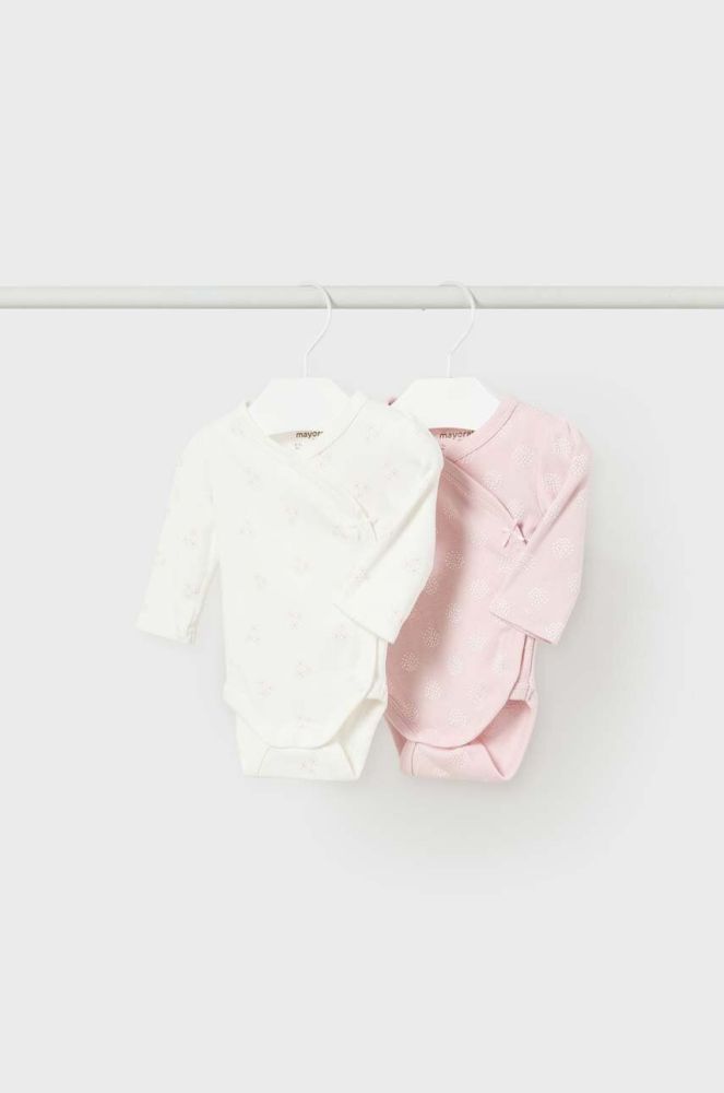 Дитяче бавовняне боді Mayoral Newborn 2-pack колір рожевий (3428097)
