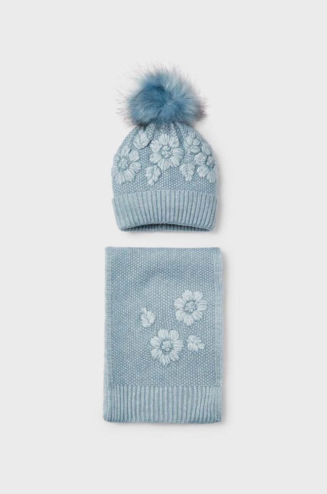 Дитяча шапка і шарф Mayoral колір блакитний (3428720)