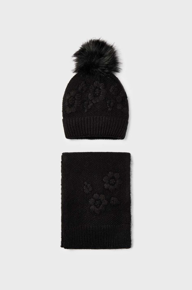 Дитяча шапка і шарф Mayoral колір чорний (3428714)