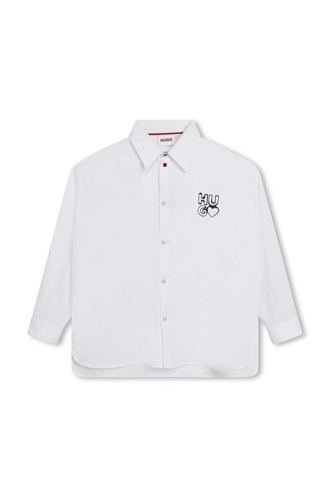 Дитяча бавовняна сорочка HUGO колір білий (3424240)