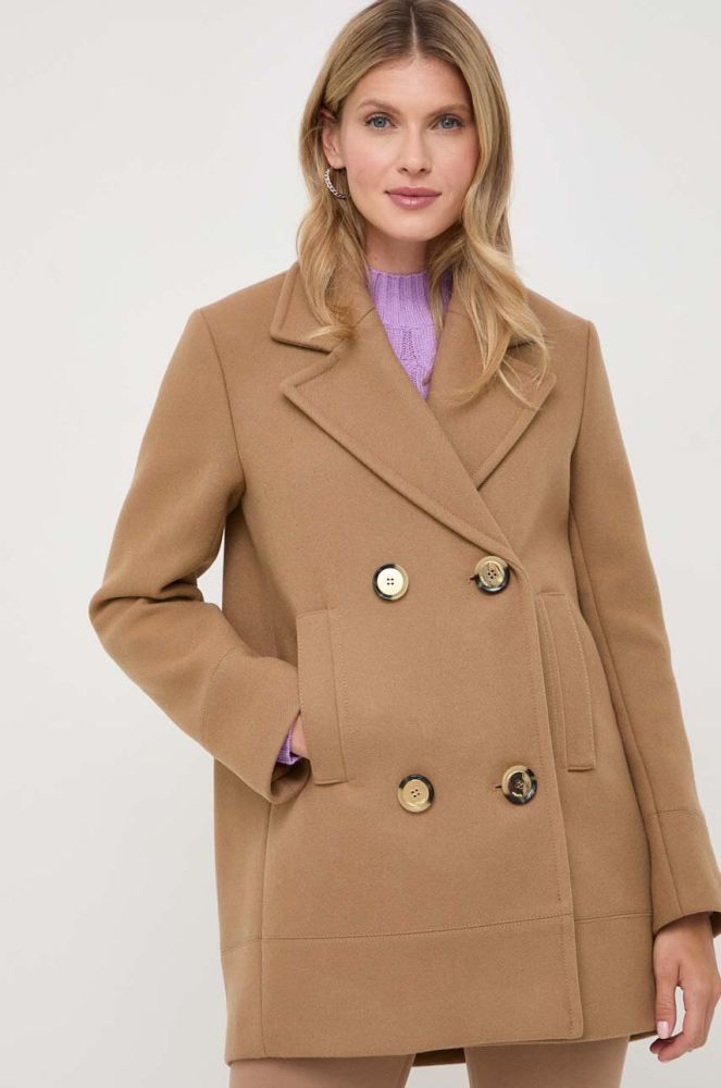 Вовняне пальто Pinko колір коричневий перехідний (3571221)