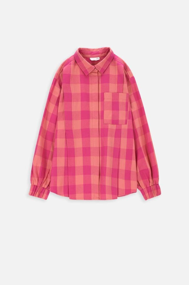 Дитяча бавовняна сорочка Coccodrillo ZC3140101PUJ PEPPED UP JUNIOR колір рожевий