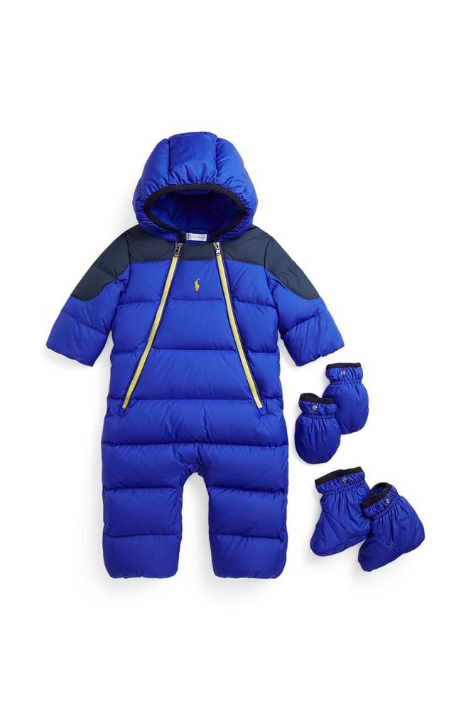 Дитячий зимовий комбінезон Polo Ralph Lauren колір синій