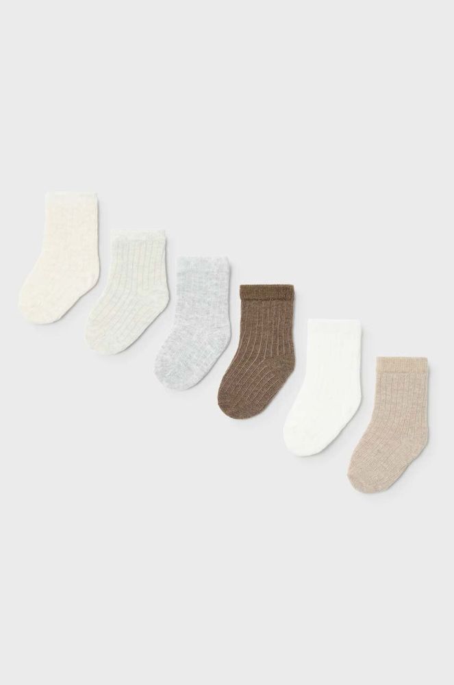 Шкарпетки для немовлят Mayoral Newborn 6-pack колір бежевий
