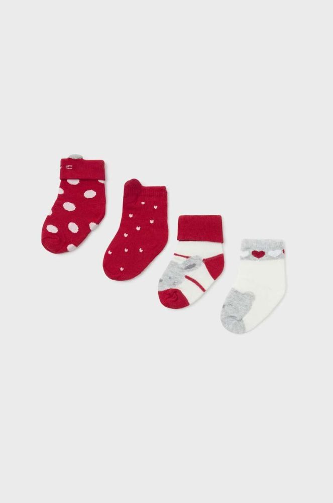 Шкарпетки для немовлят Mayoral Newborn Gift box 4-pack колір червоний