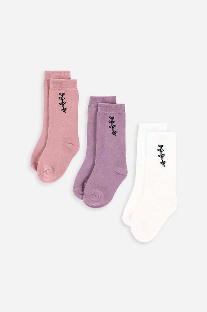 Дитячі шкарпетки Coccodrillo 3-pack колір фіолетовий (3641534)