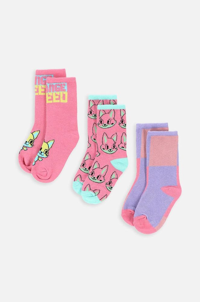 Дитячі шкарпетки Coccodrillo 3-pack колір фіолетовий (3641540)