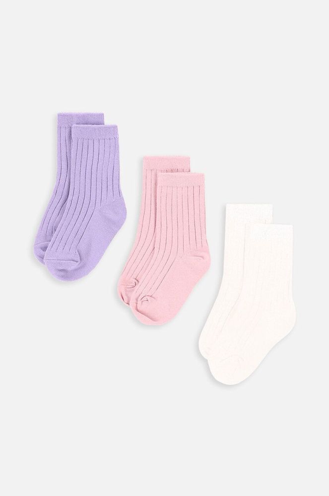 Дитячі шкарпетки Coccodrillo 3-pack колір фіолетовий (3641549)