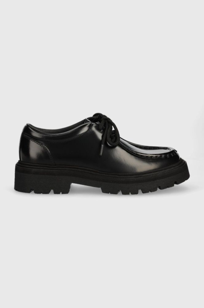 Шкіряні туфлі GARMENT PROJECT Spike Lace жіночі колір чорний на платформі GPW2367