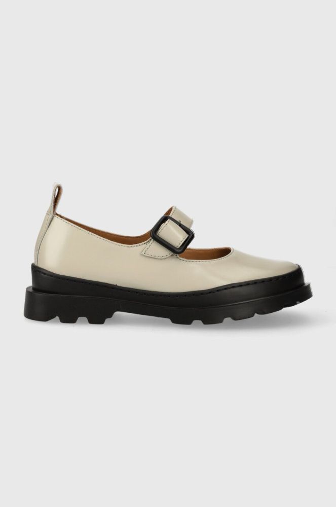 Шкіряні туфлі Camper Brutus жіночі колір сірий на плоскому ходу K201433.005