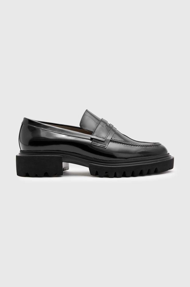 Шкіряні туфлі AllSaints Vinni чоловічі колір чорний MF534Z