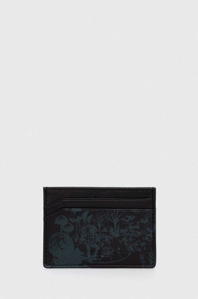Шкіряний чохол на банківські карти HUGO колір чорний (3606929)