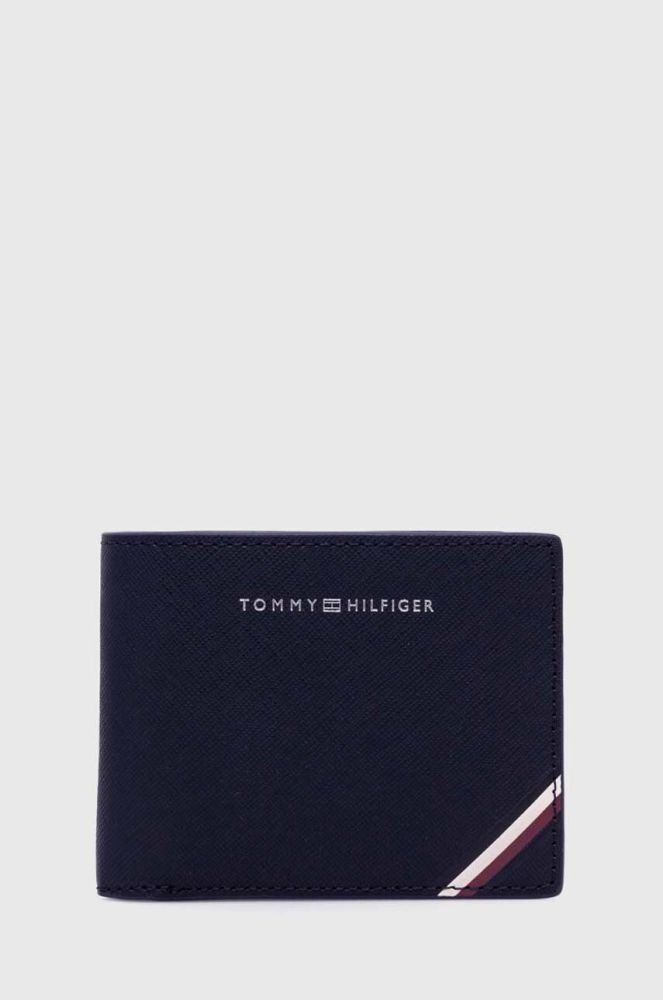 Шкіряний гаманець Tommy Hilfiger чоловічий колір синій (3442564)