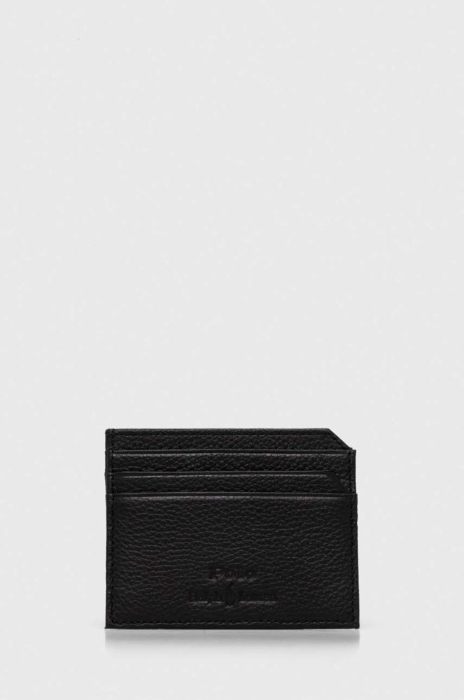 Шкіряний чохол на банківські карти Polo Ralph Lauren колір чорний (3515753)