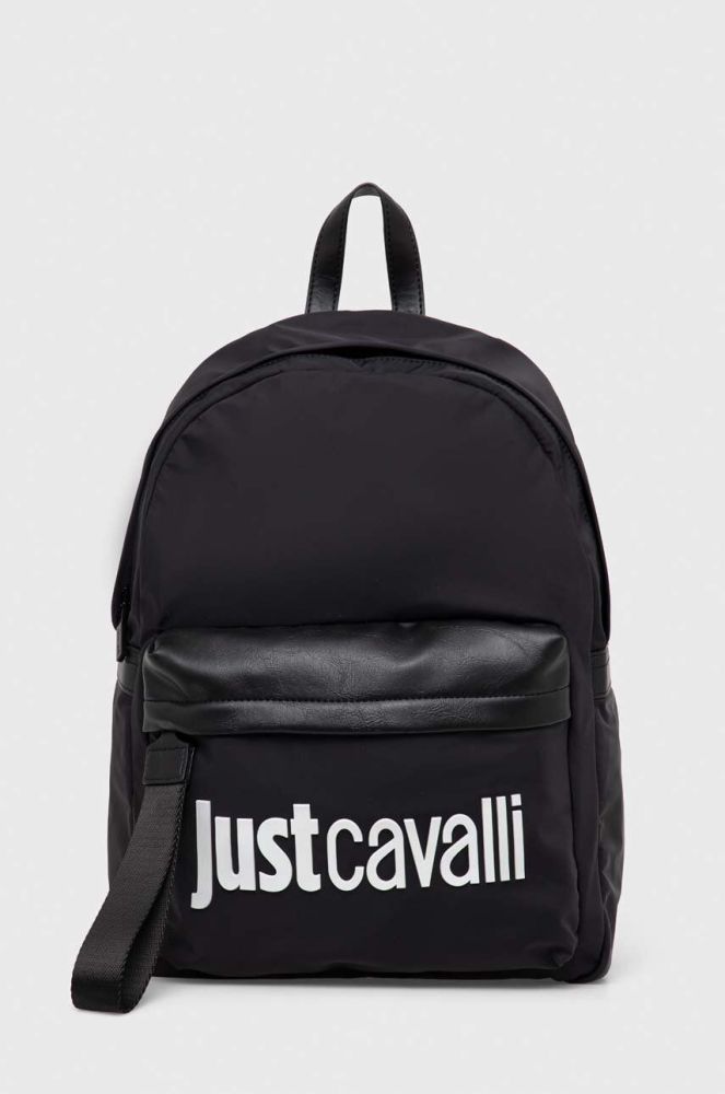 Рюкзак Just Cavalli чоловічий колір чорний великий з аплікацією