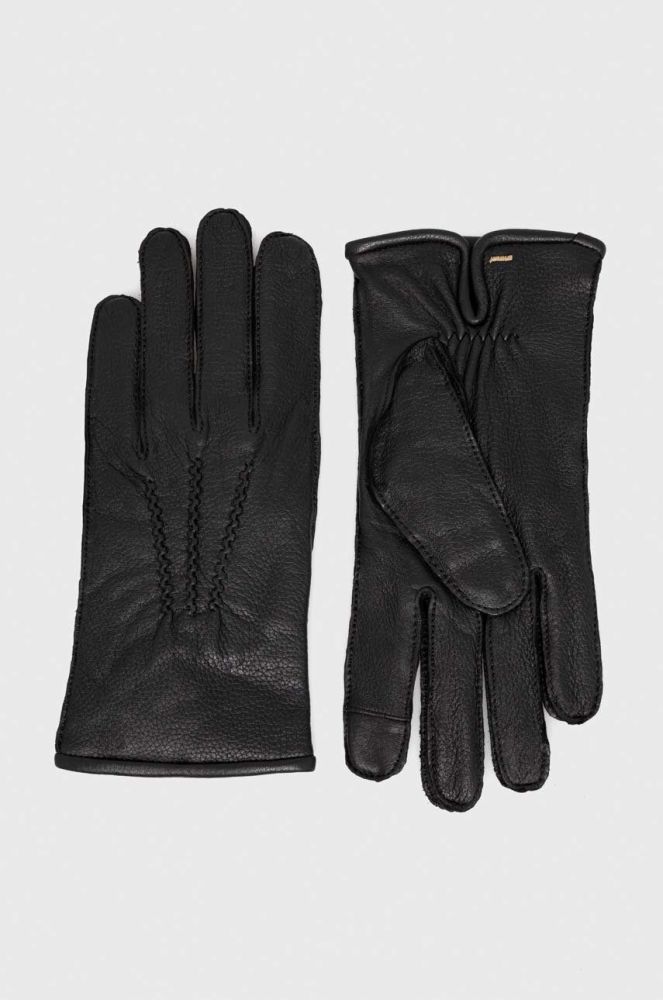 Шкіряні рукавички BOSS чоловічі колір чорний (3547108)