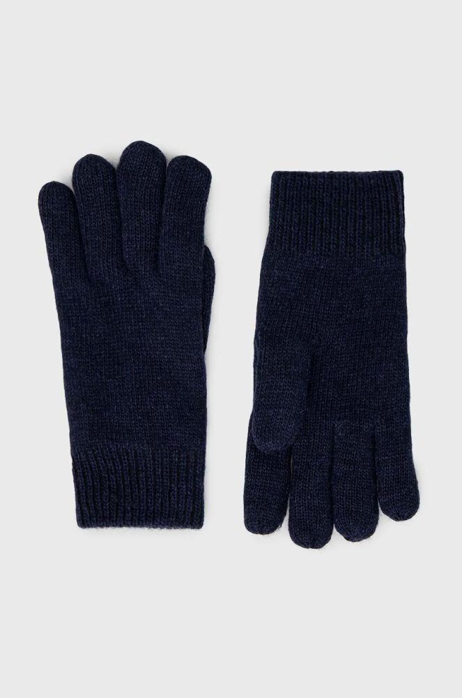 Вовняні рукавички Barbour Carlton колір синій