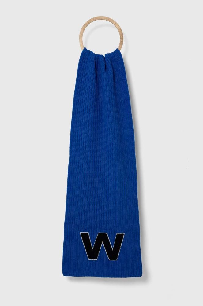 Вовняний шарф Weekend Max Mara з аплікацією колір блакитний (3515860)